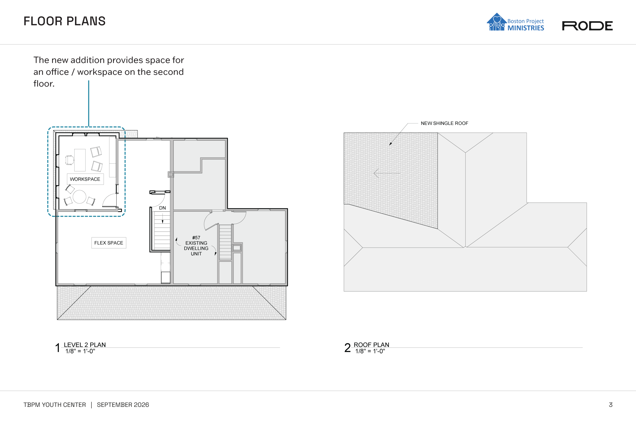 Additional architectural floor plans for the Boston Project youth center
